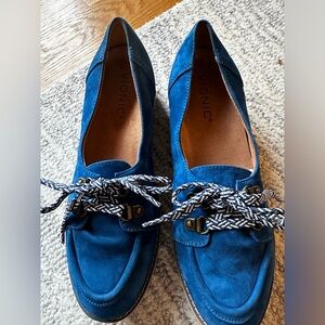 VIONIC WOMEN'S SHOES/OXFORD LOAFERS CHARM TEAGAN SLIP-ON LUG SOLE NUBUCK SUEDE